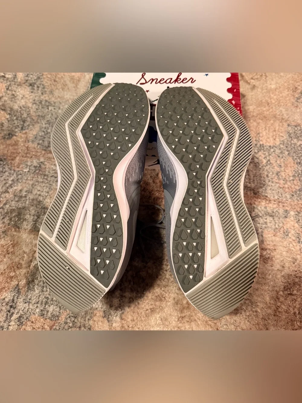 Nike Zoom Running Sneakers Grey/white knit women 9